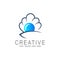 Pearl oyster logo, underwater life, jewelry icon