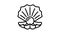 pearl oyster shell line icon animation