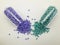 Pearl violet and pearl turquoise masterbatch granules