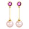 Pearls earrings mockup, realistic style