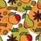 Pears, Apples and spice Seamless pattern