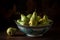 Pears bowl. Generate Ai