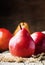 Pears, old wooden background, selective focus