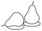 Pears, picture for children to be colored, isolated.
