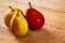 Pears on a Rustic Wood Surface