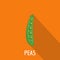 Peas icon, flat style.