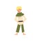 Peasant Boy in Historical Costume, Medieval Character Vector Illustration