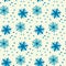 Peasant style simple floral pattern on blue color.