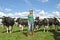 Peasant woman and her cows