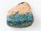 pebble of azurite stone on white