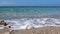 Pebble beach close-up on Lefkada island in Greece