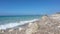 Pebble beach close-up on Lefkada island in Greece