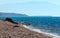 Pebble beach and Tyrrhenian Sea coastline, Sicily.