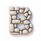 Pebble font Letter B 3D