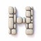 Pebble font Letter H 3D