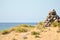 Pebble mound on a sand dune