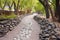 pebble path leading to a sequestered hot spring