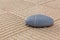 Pebble on raked sand squares