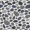 Pebble seamless pattern. Smooth stones background. Gray cobblestone paving texture. Sea or river pebbles and rocks