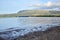 Pebble small beach ripples ocean blurry background