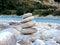 Pebbles arranged at Pho Chu river, Punakha, Bhutan