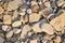 Pebbles, sea stones background, Whiteford sands beach Wales UK