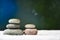 Pebbles stack, Balance, Pyramid of stones for meditation, stack of zen stones, copy space, spa