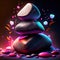 Pebbles stacked on top of each other, 3d illustration Generative AI