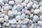 pebbles texture background, closeup white smooth stones