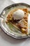 Pecan apple pie with ice cream