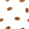 Pecan hand drawn watercolor illustration. Seamless pattern.