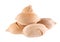 Pecan nuts isolated on white background. Unshelled pecan. Clipping path.