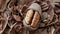 Pecans on cracked shells, healthy snack!