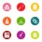 Pecuniary icons set, flat style