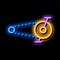 Pedal Bike Chain neon glow icon illustration