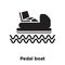 Pedal boat icon vector isolated on white background, logo concept of Pedal boat sign on transparent background, black filled