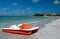 Pedal boat on a tropical beach