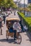 Pedal tricycle taxi on road, Suzhou, China