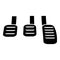 Pedals brake clutch accelerator manual transmission car icon black color vector illustration image flat style
