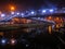 Pedastrian Bridge in Tullamore, Ireland at night