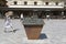 A pedestal depicting the central part of Florence from bronze in the Republic Square