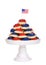 Pedestal with patriotic sugar cookies, isolated