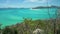 Pedestal up of turquoise sea water in the whitsundays in Australia