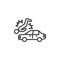 Pedestrian accident line icon