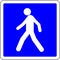 Pedestrian allowed road sign