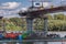 Pedestrian and bicycle footbridge over Vistula, Warsaw, Poland