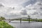 Pedestrian bridge across a Dutch polder canal
