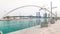 Pedestrian Bridge over the Dubai Water Canal day timelapse, United Arab Emirates