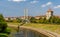 Pedestrian bridge over Nemunas river in Kaunas