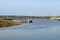 Pedestrian bridge over Rio Sado, Alcacer do Sal, Portugal